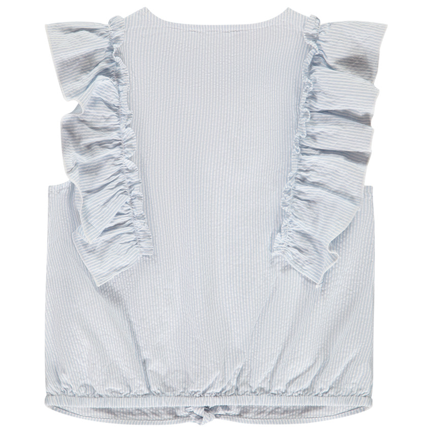 Blusa a rayas con grandes volantes para niña 