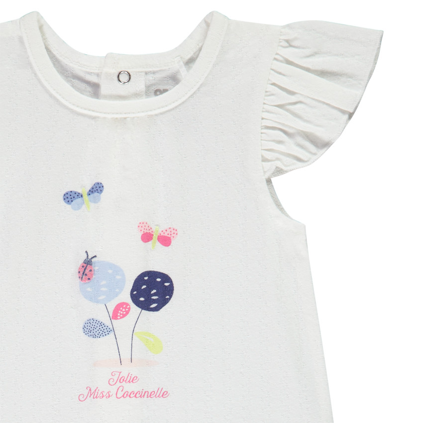 Conjunto de camiseta de punto fantasía y corsario liso para bebé niña 