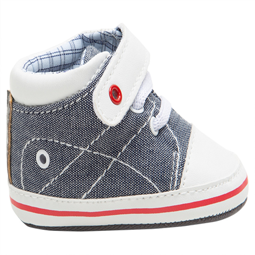 Zapatillas flexibles de lona con cordones y velcro, forradas con cuadros 