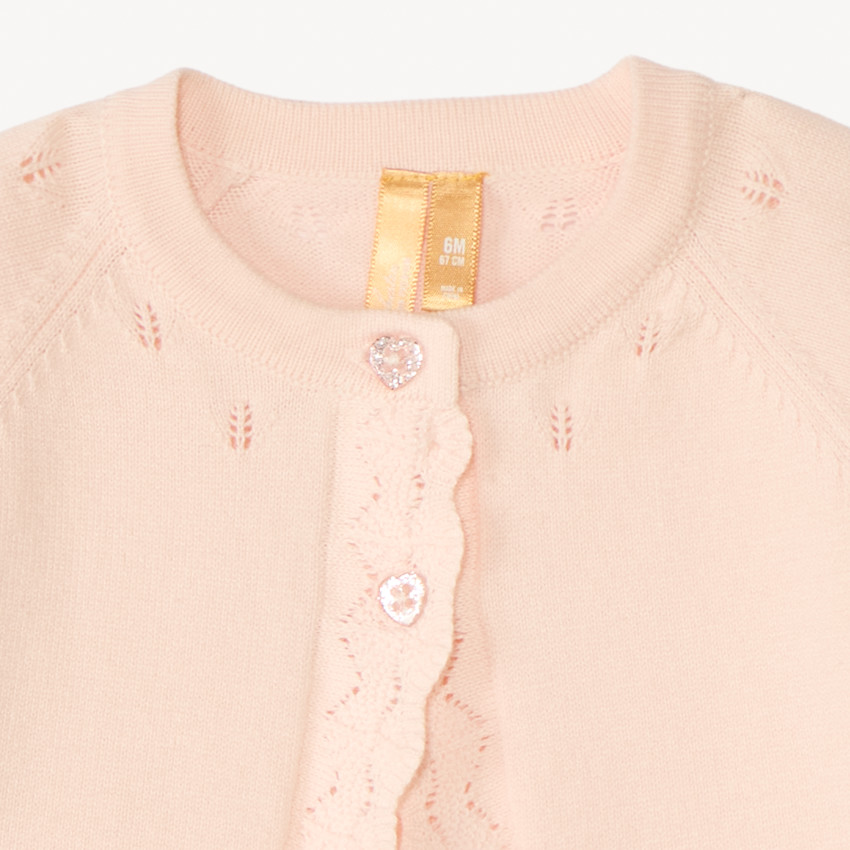 Bolero de punto con volante para niña bebé 