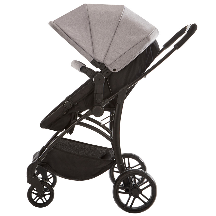 Carro trio combinado con silla de coche y capazo jaspeado/gris 
