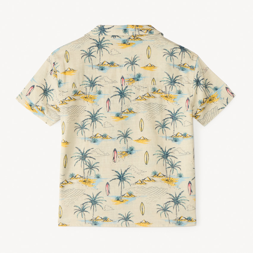 Camisa de manga corta con estampado tropical para niño 