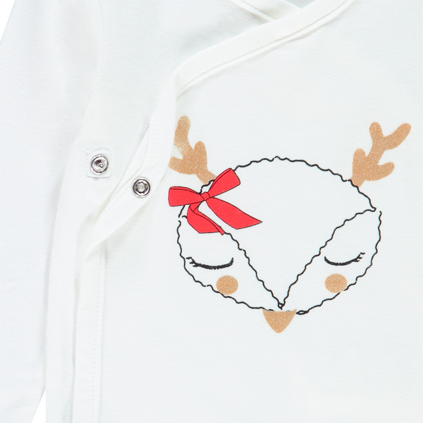 Pack de 2 bodies de manga larga con motivos navideños para bebé niña 