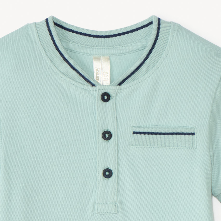 Polo de manga corta con cuello teddy para bebé niño 