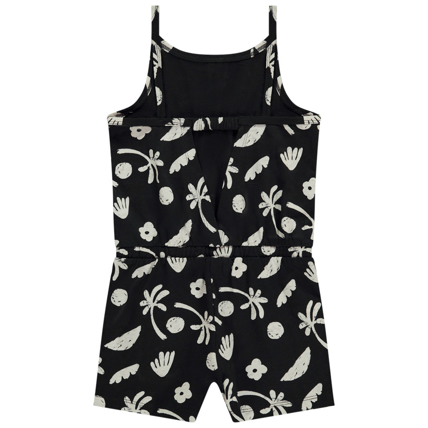 Mono corto de punto de jersey con estampado fantasía para niña 