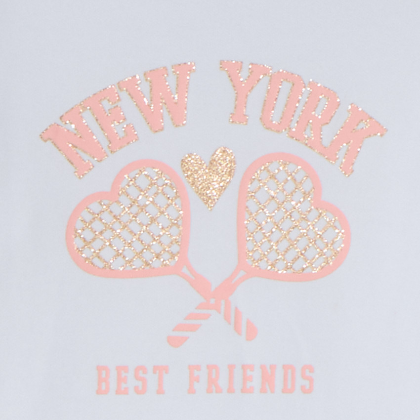 Conjunto de chándal de felpa con estampado brillante para niña 