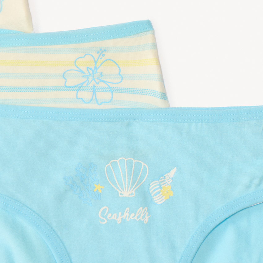 Lote de 7 bragas con estampado de playa para niña. 