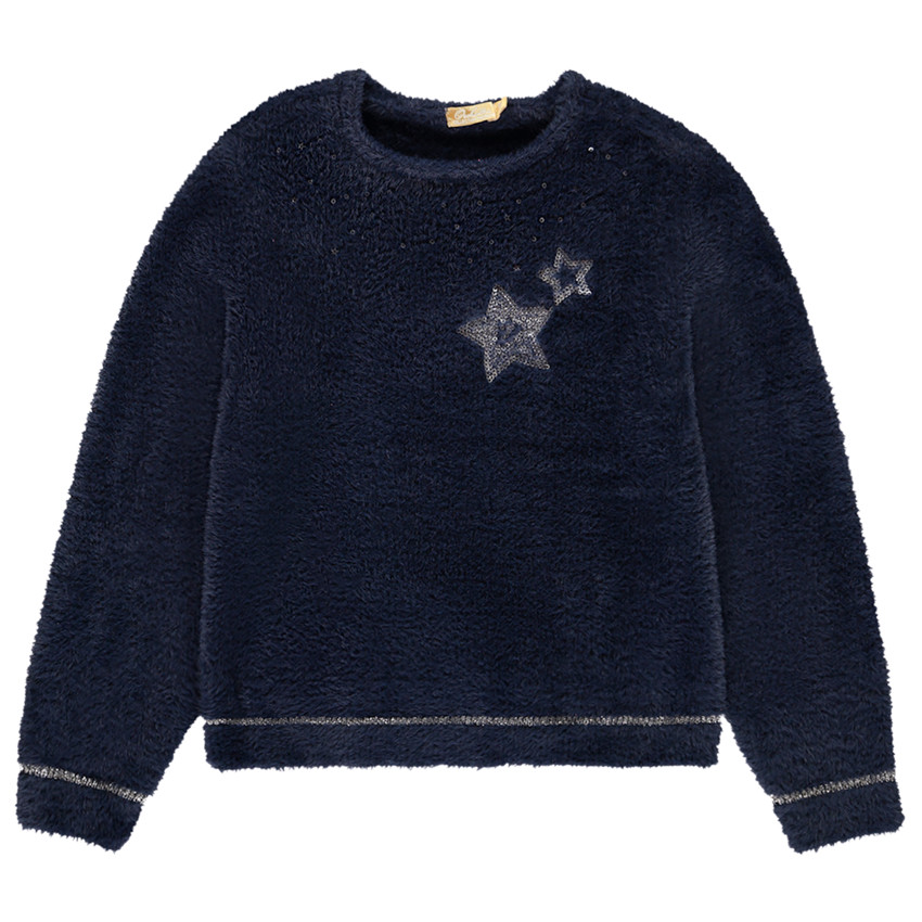 Jersey de punto suave con lentejuelas para niña 
