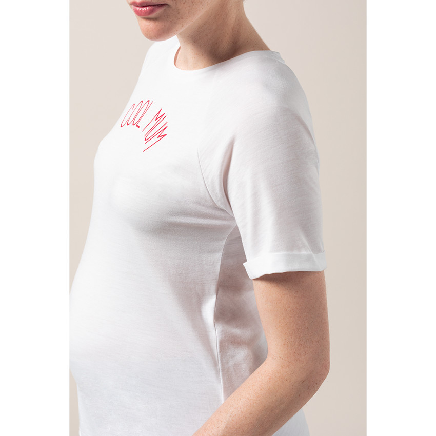 Camiseta premamá de manga corta con mensaje estampado 