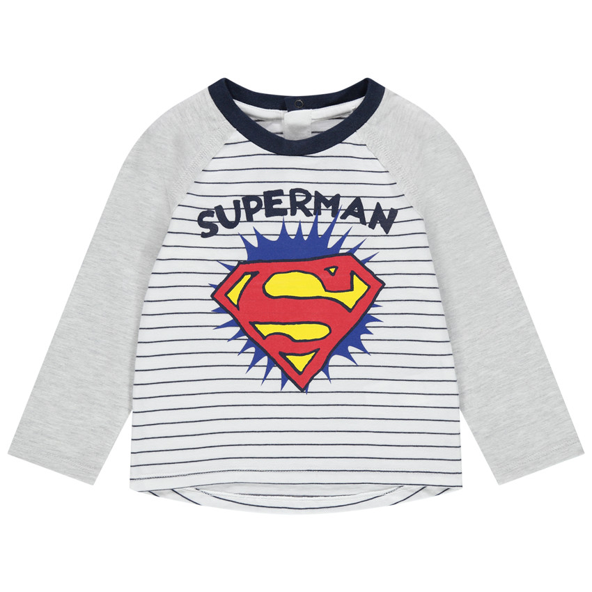 camiseta mangas largas de rayas print logo Superman  Additional camiseta mangas largas de rayas print logo Superman