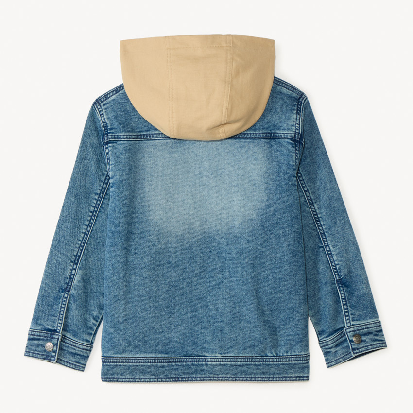 Chaqueta de mezclilla con capucha desmontable para niño 