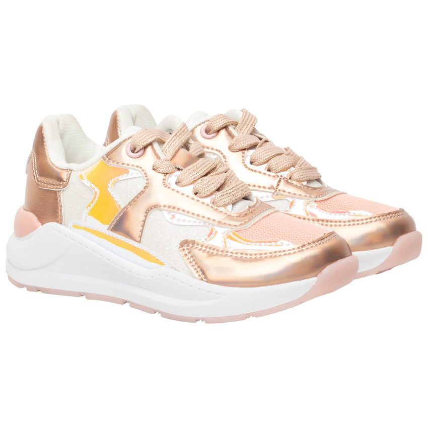 Zapatillas deportivas con detalles iridiscentes para niña 