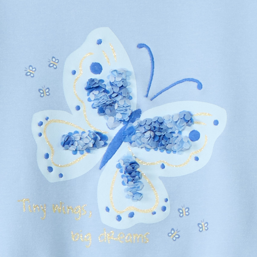 Conjunto de sudadera + leggins con estampado de mariposas y lentejuelas para bebé niña 