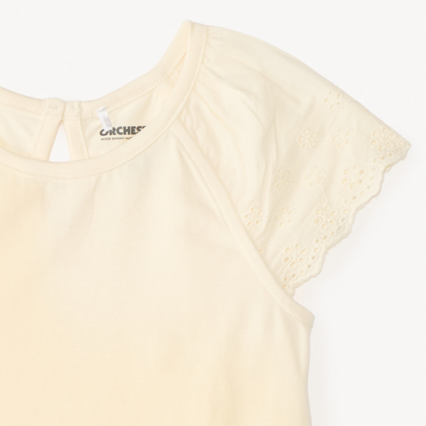 Camiseta de manga corta de popelín liso para niña bebé 