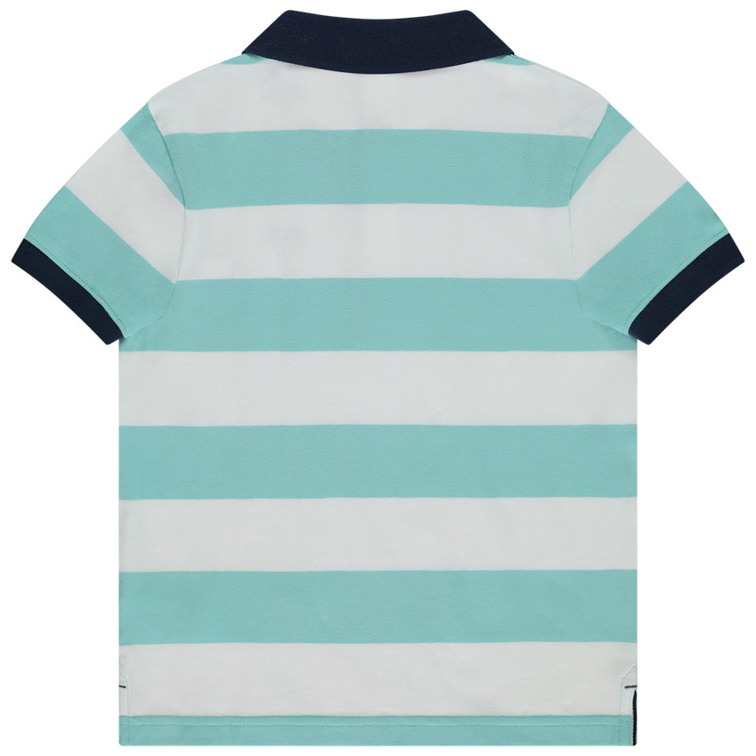 Polo de manga corta rayas con bordado de palmera para niño 