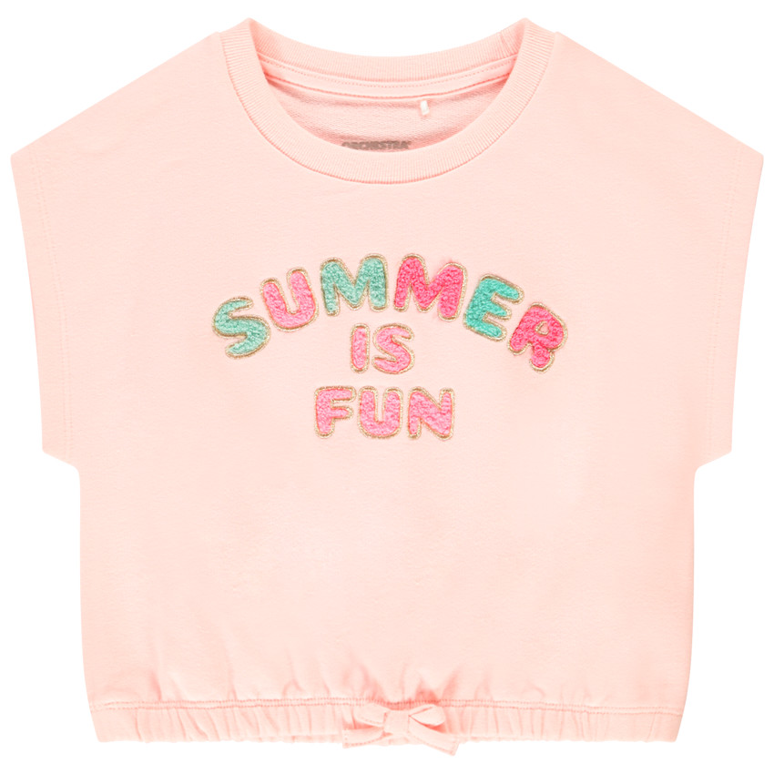 Camiseta de corte cuadrado con parche de rizo para niña  Additional Camiseta de corte cuadrado con parche de rizo para niña