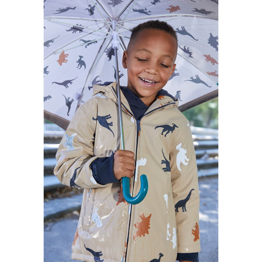 Parka de lluvia para niño con capucha y colores cambiantes 