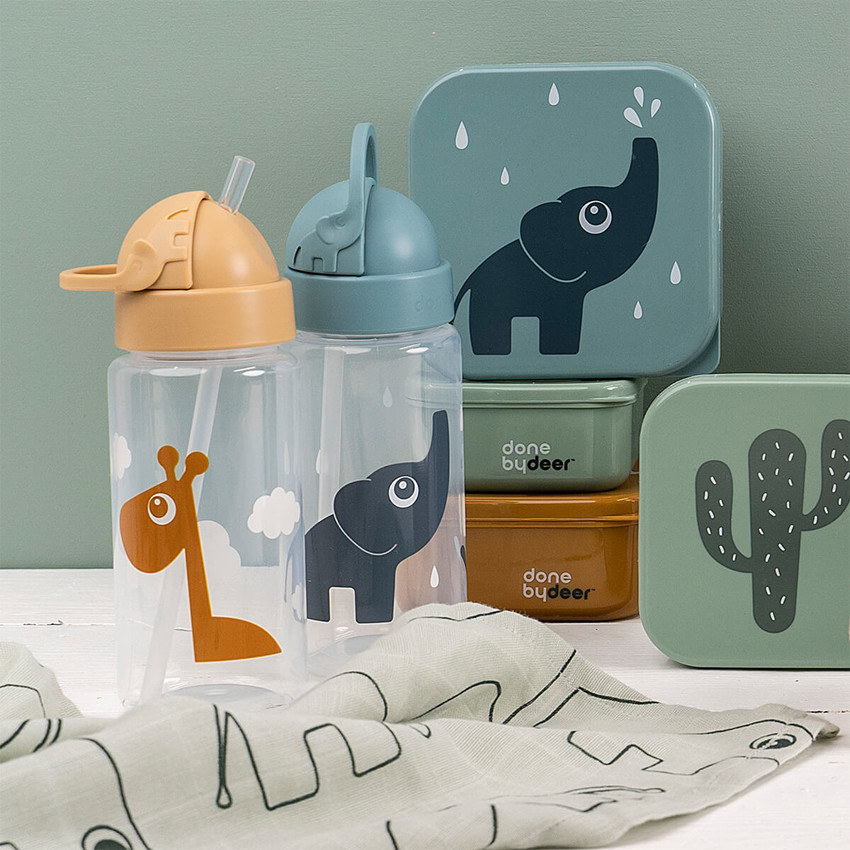 Botella con pajita Elphée Azul 