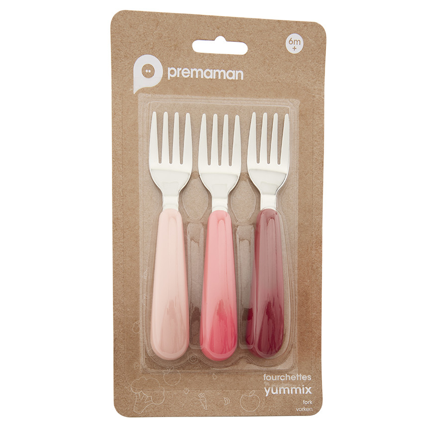 Pack de 3 tenedores de metal Yummix rosa 