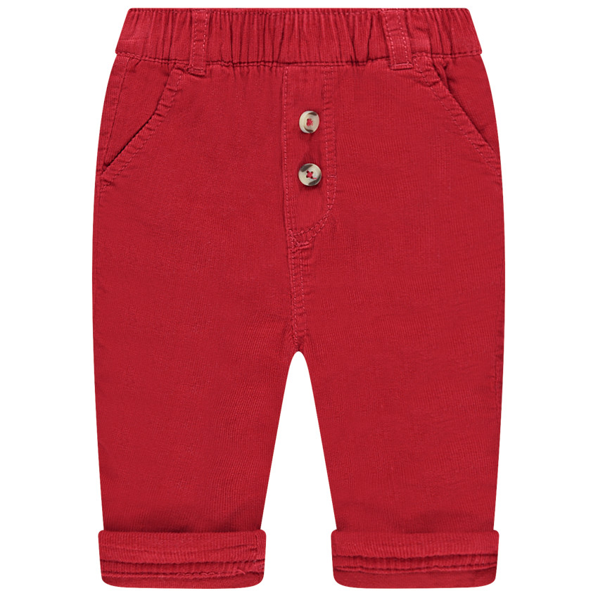 Pantalon rouge en velours doublé jersey 