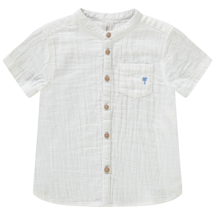 Camisa de manga corta con palmera bordada para bebé niño 