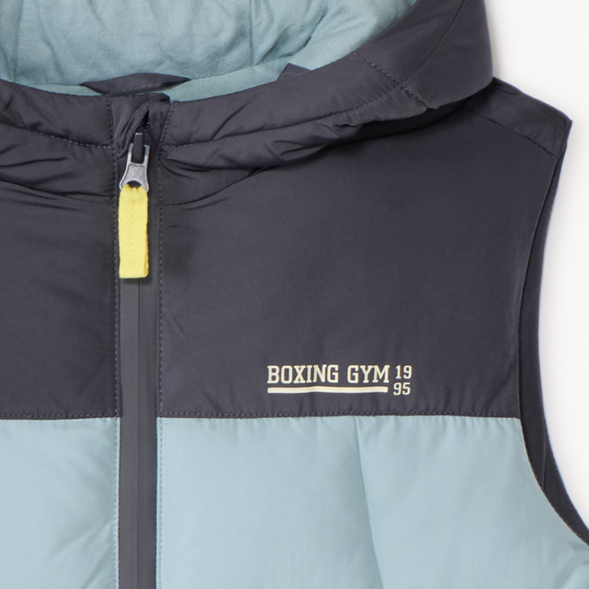 Chaleco acolchado con capucha bicolor para niño 