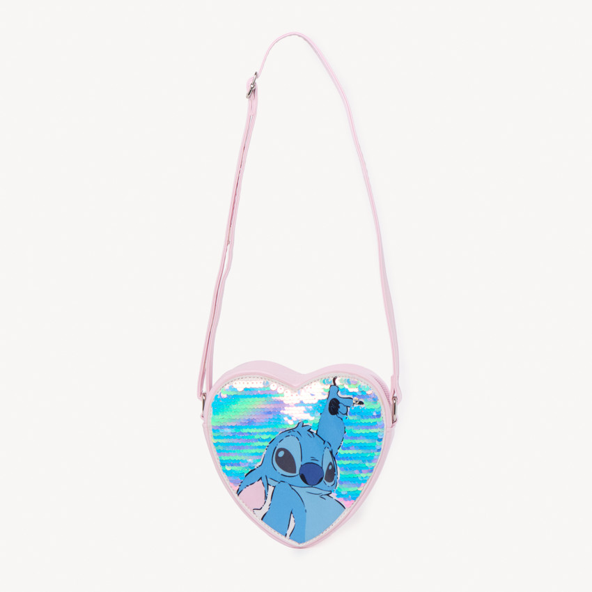 Bolso bandolera con corazón de Stitch Disney y lentejuelas mágicas niña 