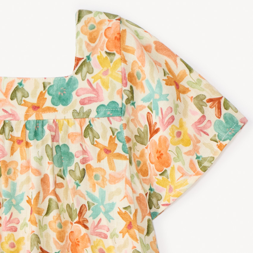 Túnica de manga corta con estampado de flores para bebé niña 