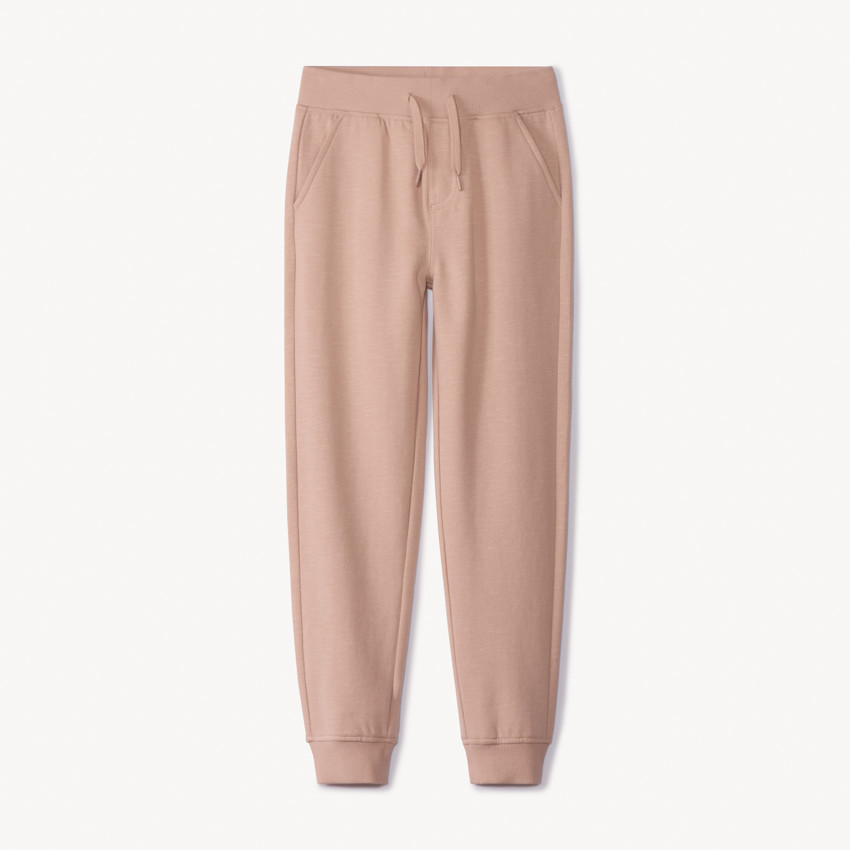 Pantalón jogging de felpa slub liso para niño 
