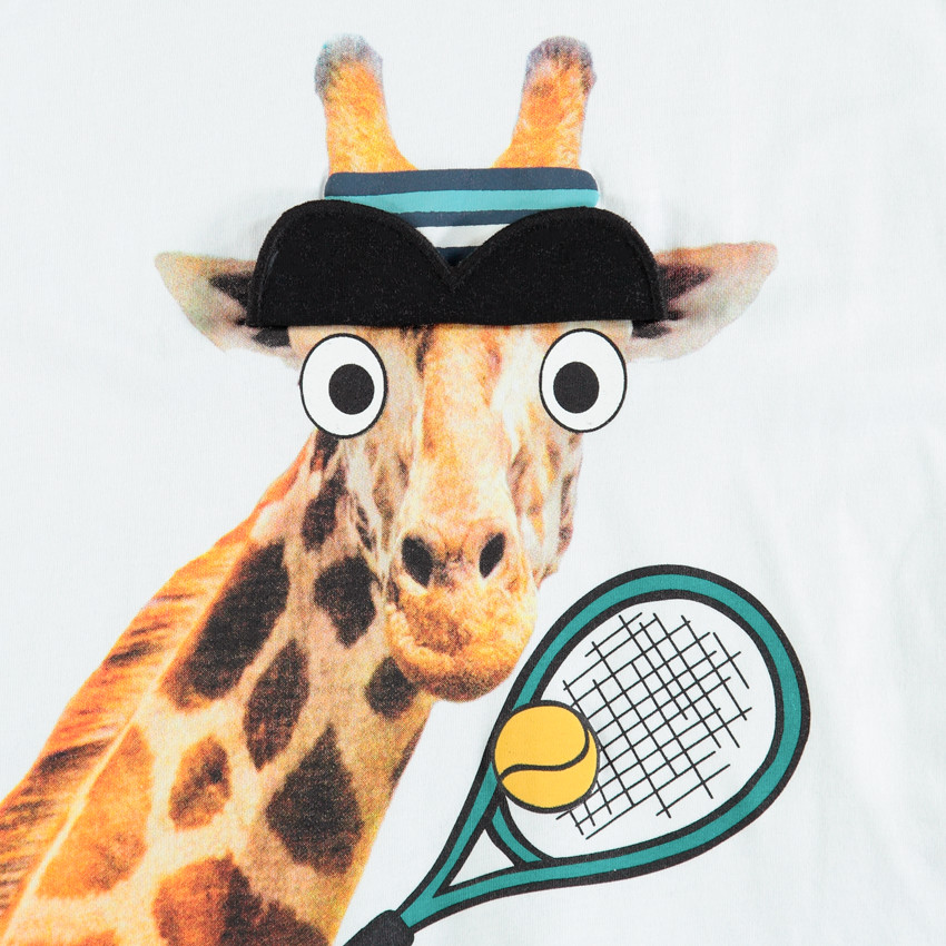 Camiseta manga corta print jirafa con gafas 