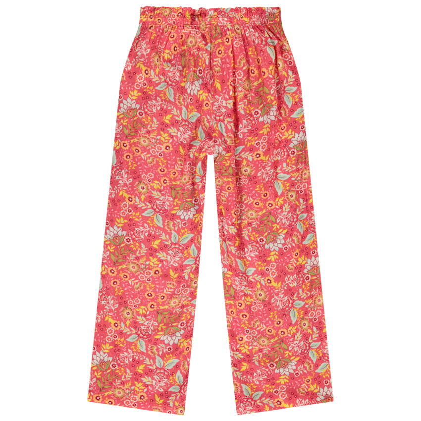 Pantalón fluido con estampado floral y detalle torsadado para niña 