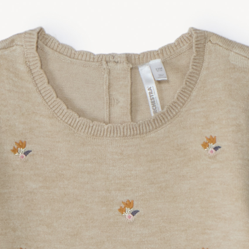 Conjunto de 2 piezas de punto total look para niña bebé 