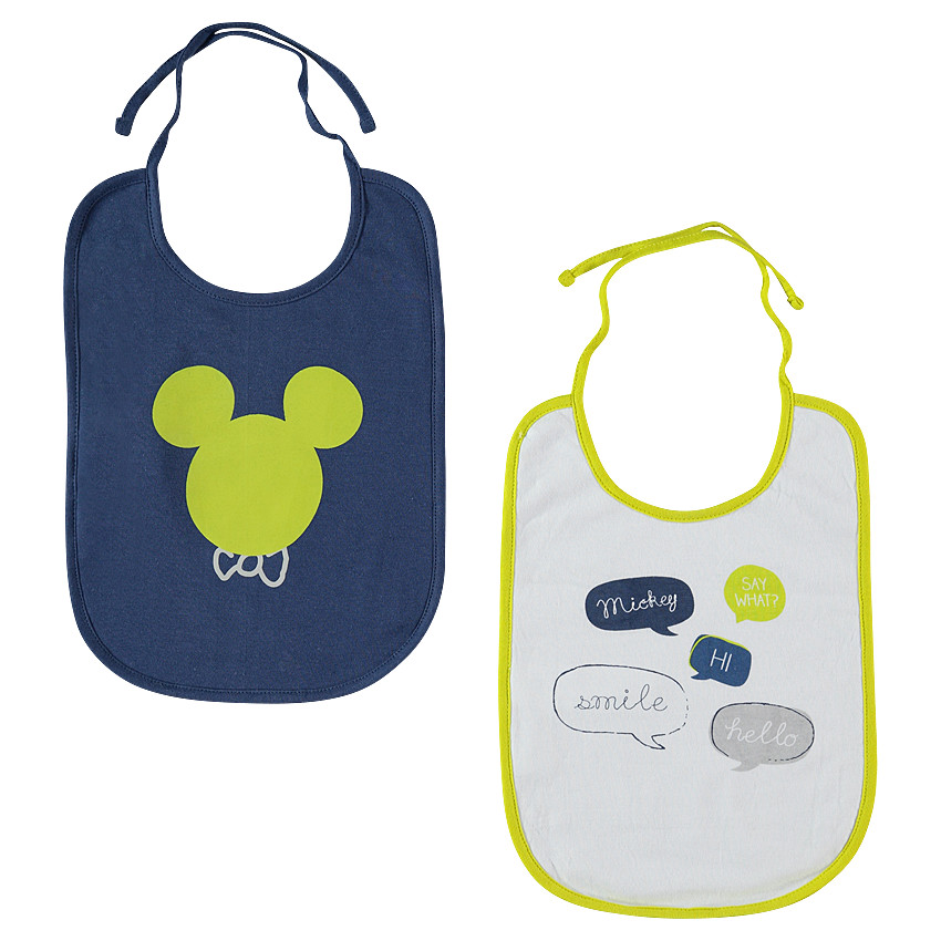 Lot de 2 bavoirs en jersey Disney print Mickey 
