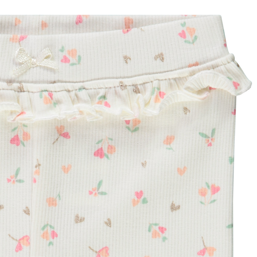 Camiseta larga acanalada con estampado de fantasía para bebé niña 