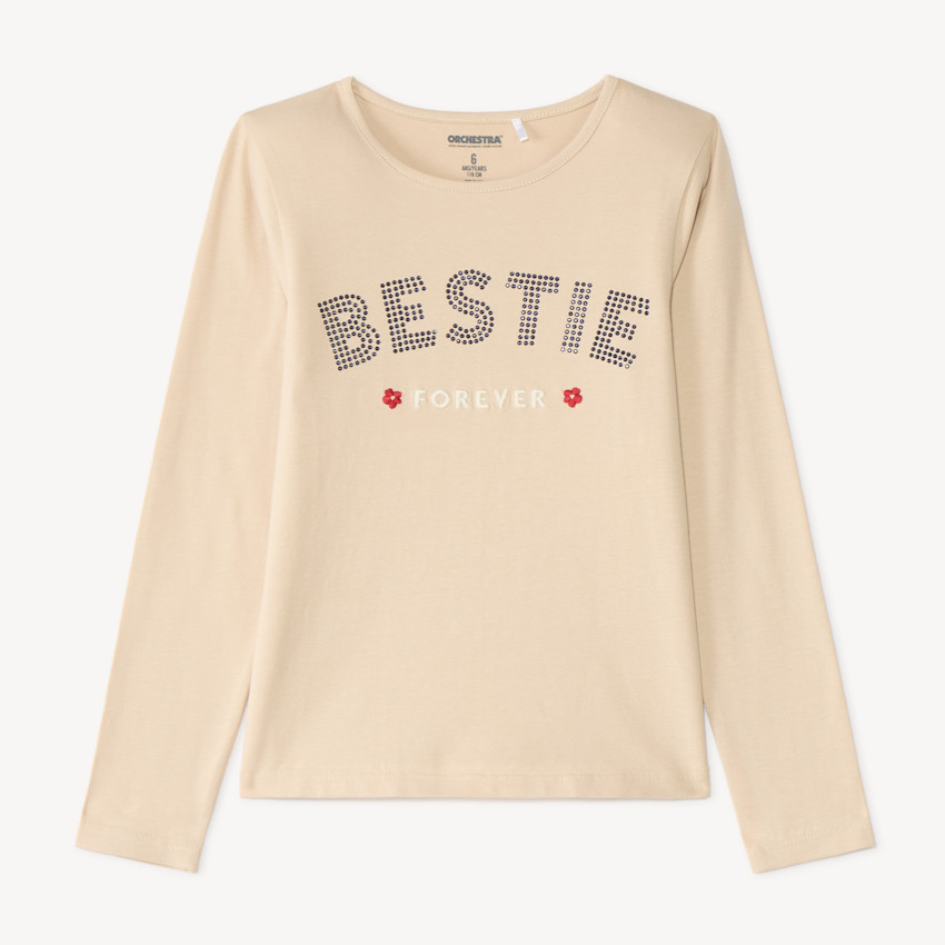 Camiseta de manga larga para niña con estampado Bestie 