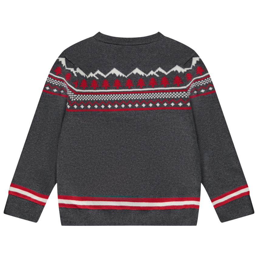 Suéter de Papá Noel en tejido de punto con imagen de dinosaurio en jacquard para niño 