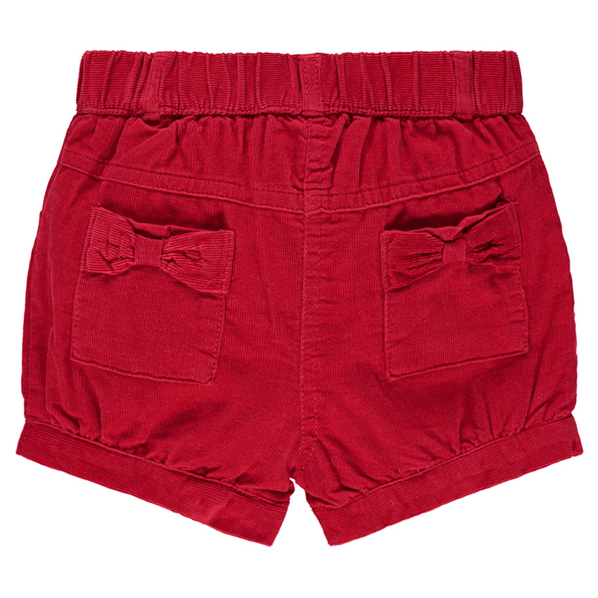 Pantalón corto de terciopelo milrayas con forma de bola con bolsillos 