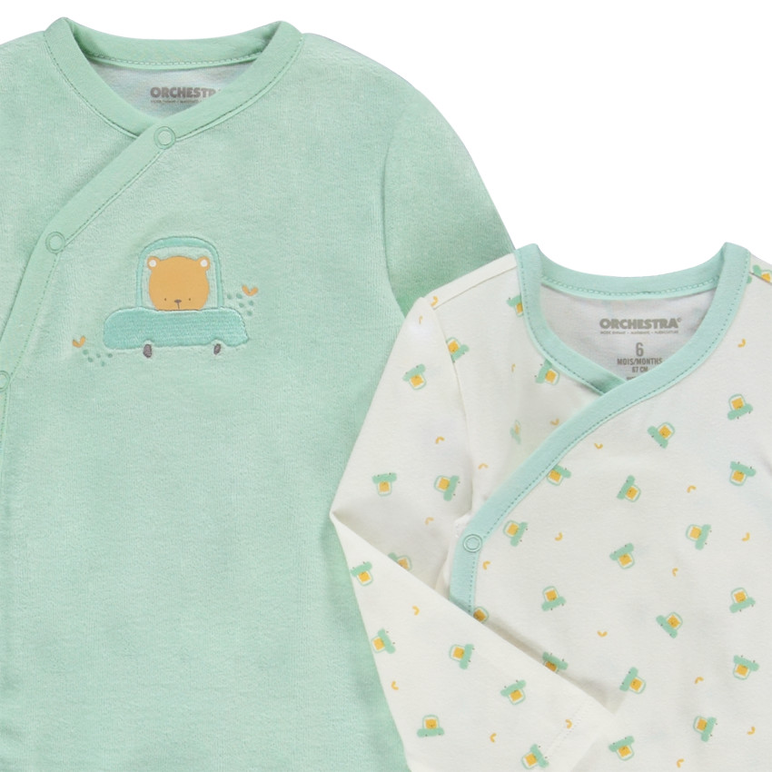 Conjunto de 3 piezas para bebé con estampado de coches y ositos 