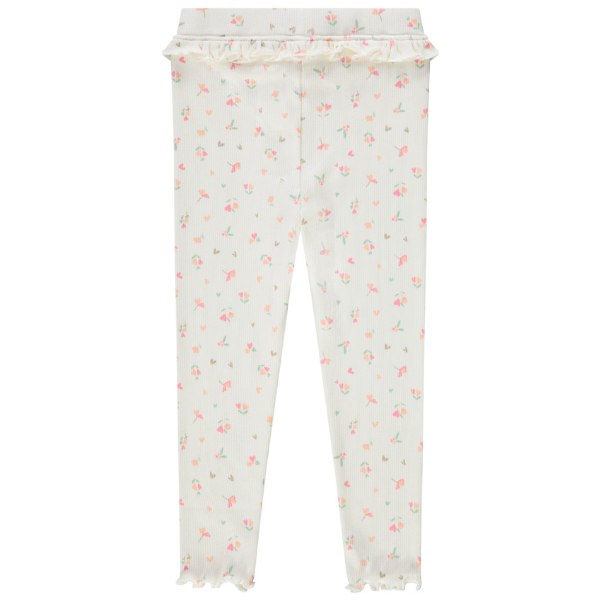 Camiseta larga acanalada con estampado de fantasía para bebé niña 