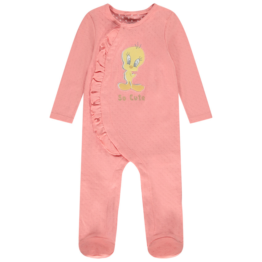 Pelele de punto de rayas con parche de Looney Tunes para niña 