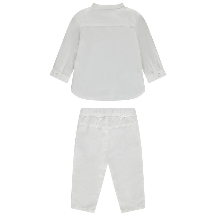 Conjunto de ceremonia 2 piezas con pechera para bebé niño 