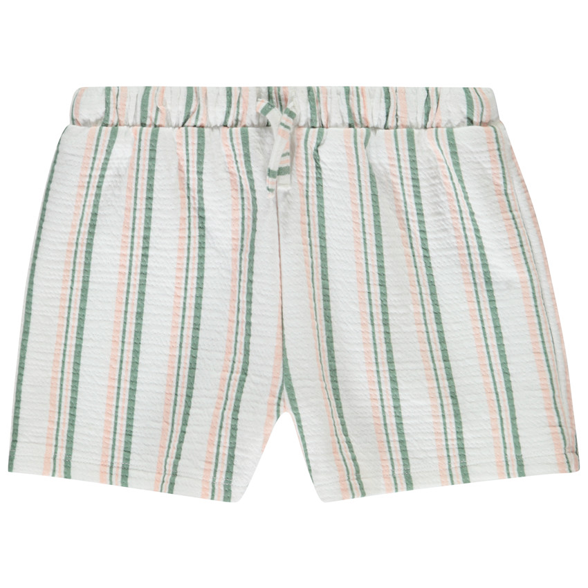 Short de punto tubular rayado para niña 