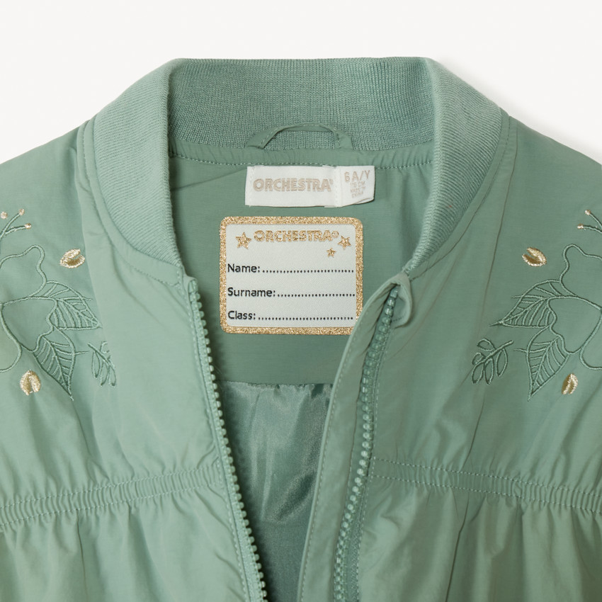 Chaqueta bomber de tela arrugada para niña 