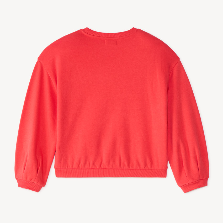 Sudadera oversized para niña de felpa con bordado de Hello Kitty. 