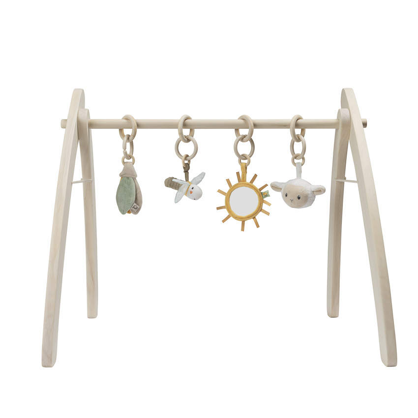 Arco de juegos plegable de madera color natural 