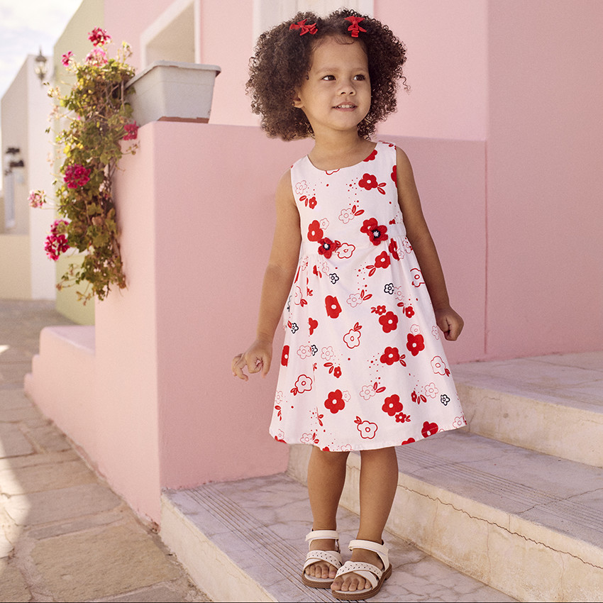 Vestido sin mangas estampado flores para bebe nina Orchestra