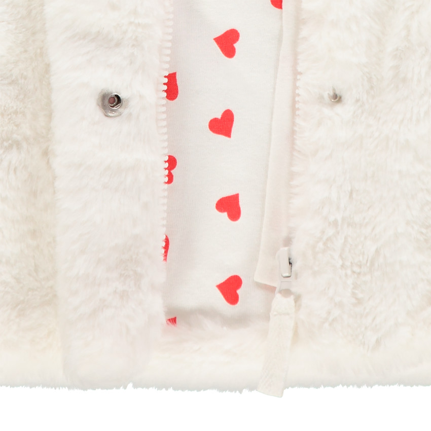 Parka à capuche en serpa doublée jersey imprimé coeurs 