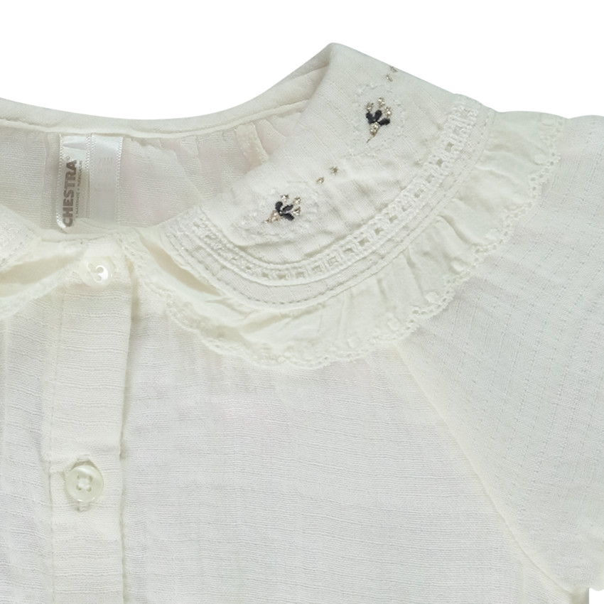 Túnica de manga larga con cuello claudine para bebé niña 