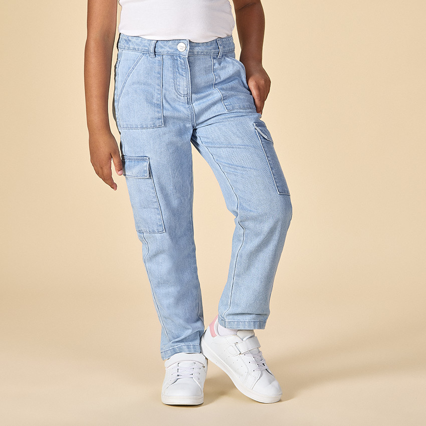 Jean recto cargo para niña 