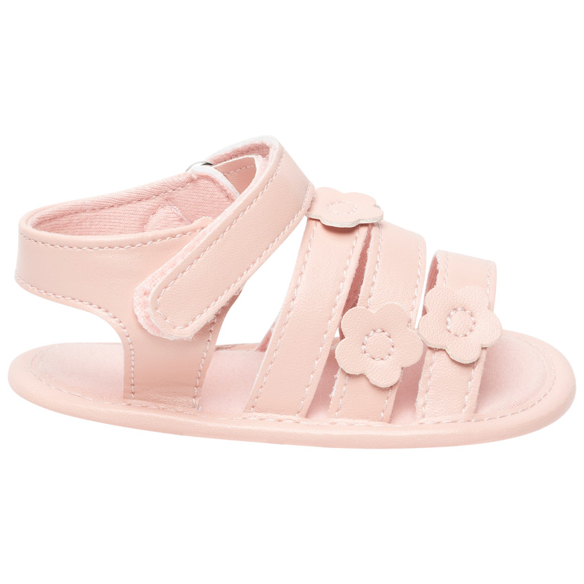 Sandalias velcro con parche de flores niña bebé 